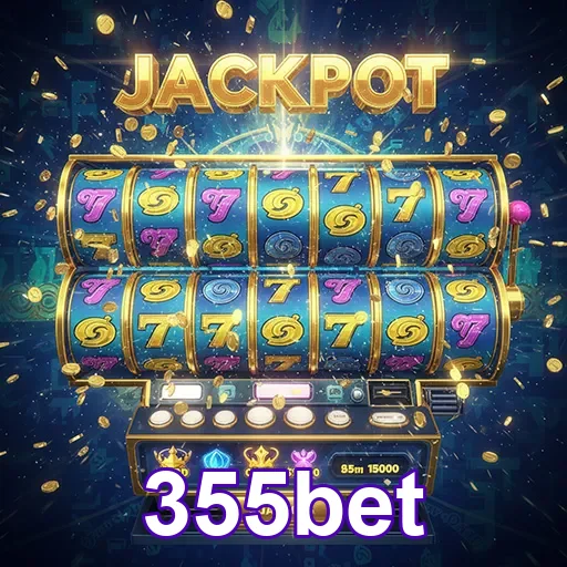 Imagem de jogos de caça-níqueis no site 355bet, destaque para a seção de Slots.