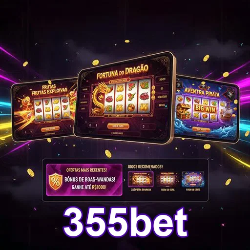 Imagem promocional do site 355bet na página inicial, destacando apostas esportivas e jogos online